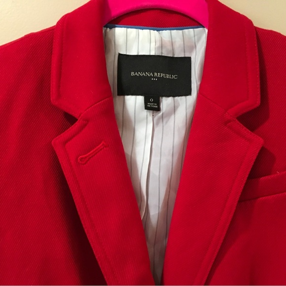Banana Republic Jacket size 0 Red Single Breasted Blazer jacket - Picture 2 of 9